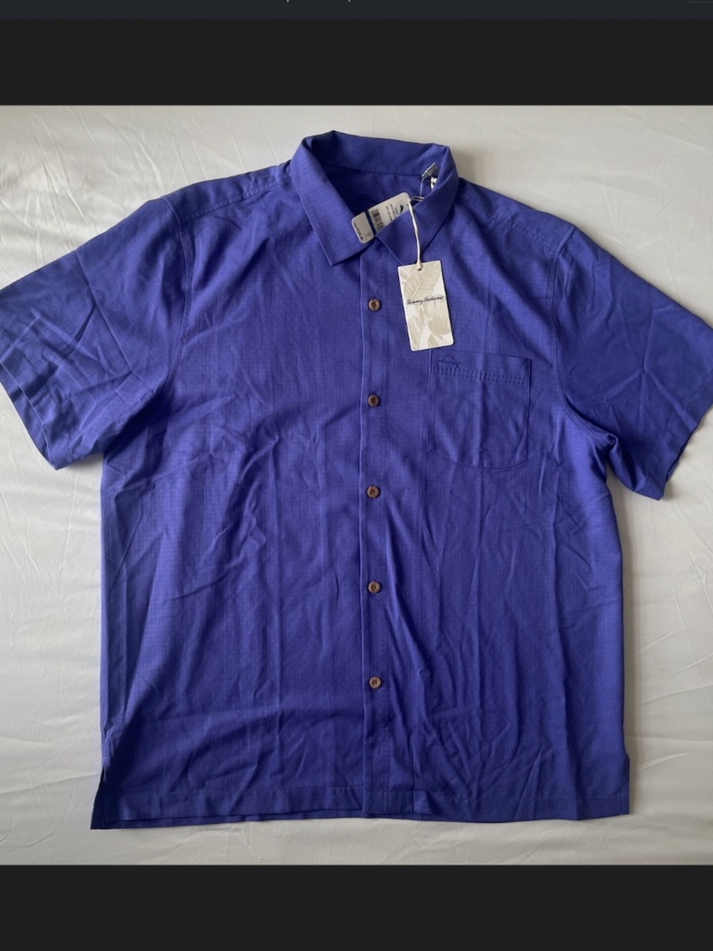 Tommy Bahama Men’s Coastal Breeze Check Silk / Coolmax Camp Shirt Sz XL Lavender